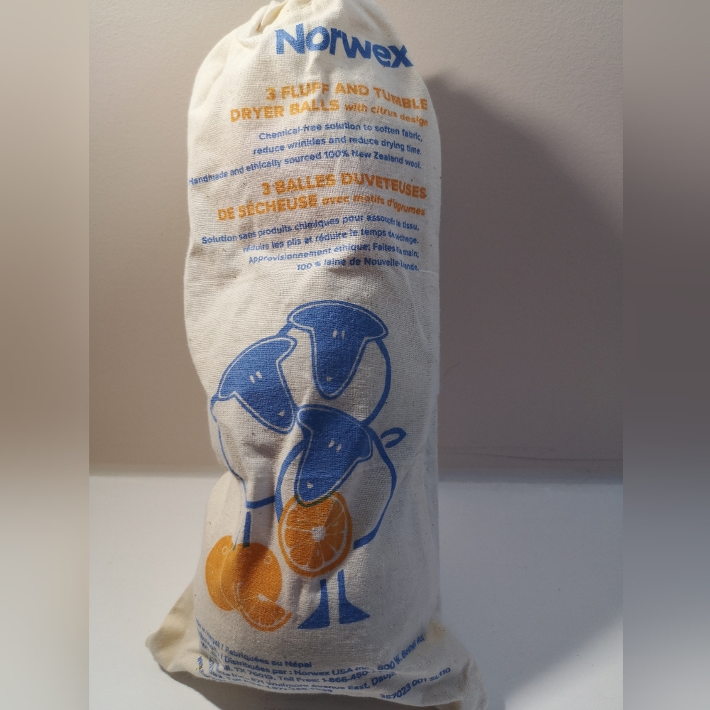 Norwex Eco-Friendly Fluff & Tumble Dryer Balls With Fun Orange Design